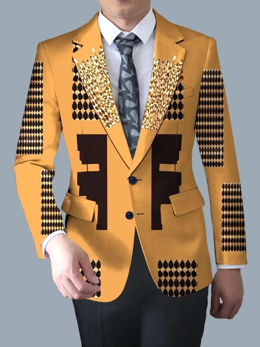 Stylish  Floral Design Men's Blazers-Jackets- Suits - SHOWLU FASHION STORE
