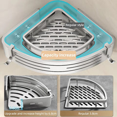 1 - 2PCS Shower Corner Shelf with Towel Bar Hook Space Aluminum Bathroom Shelf Without Drilling Shampoo Holder Bathroom Accessorie - SHOWLU FASHION STORE