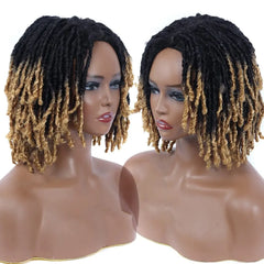 Showlu Store Nation 0 10Inches Braided Wigs  Afro Bob Wig Synthetic DreadLock Wigs For Black Woman Short Curly Ends Cosplay Yun Rong Hair