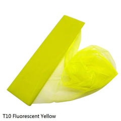 Showlu Fashion Store 0 fluorescent yellow / 10mX48cm 10m/lot 48cm Sheer Crystal Organza Tulle Roll Fabric for Wedding Party Decoration organza chair wedding Arch Decor woman&#39;s Dress