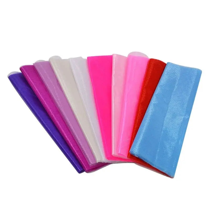 Showlu Fashion Store 0 10m/lot 48cm Sheer Crystal Organza Tulle Roll Fabric for Wedding Party Decoration organza chair wedding Arch Decor woman&#39;s Dress