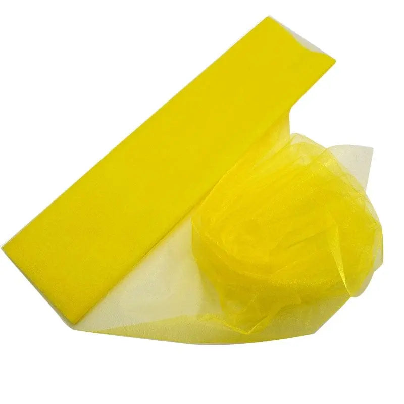 Showlu Fashion Store 0 yellow / 10mX48cm 10m/lot 48cm Sheer Crystal Organza Tulle Roll Fabric for Wedding Party Decoration organza chair wedding Arch Decor woman&#39;s Dress