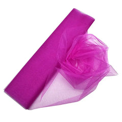 Showlu Fashion Store 0 fuchsia / 10mX48cm 10m/lot 48cm Sheer Crystal Organza Tulle Roll Fabric for Wedding Party Decoration organza chair wedding Arch Decor woman&#39;s Dress