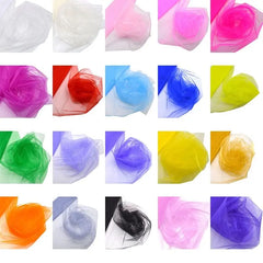 Showlu Fashion Store 0 10m/lot 48cm Sheer Crystal Organza Tulle Roll Fabric for Wedding Party Decoration organza chair wedding Arch Decor woman&#39;s Dress