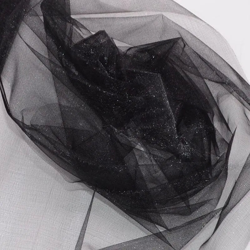 Showlu Fashion Store 0 10m/lot 48cm Sheer Crystal Organza Tulle Roll Fabric for Wedding Party Decoration organza chair wedding Arch Decor woman&#39;s Dress