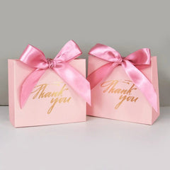 10Pcs Bowknot Thank You Candy Bags Letters Print Wedding Gift Box Package Paper Bags Christmas Birthday Party Favor - SHOWLU FASHION STORE