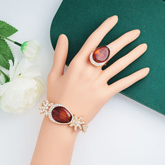 A Set of 4 Vibrant And Trendy Beaded Jewelry Pieces with Unique Designs, Featuring Golden Plating, Perfect for Bridal Parties And Women'S Accessories. SHOWLU FASHION STORE