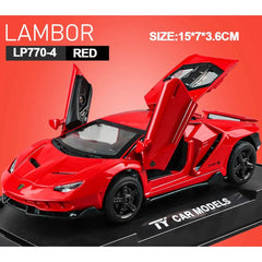 1/32 Cars Toys Auto To Scale Lambor LP770 Diecast Model Cars Alloy Autos Toys Gift for Boys Pull Back Light Music Kids Car - SHOWLU FASHION STORE
