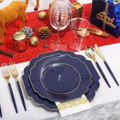 140PCS Plastic Plates - Gold Plastic Silverware, Gold Disposable Plates Include 40Plates, 20Cups, 20Forks, 20 Knives, 20Spoons, 20Napkins for Weddings & Parties - SHOWLU FASHION STORE