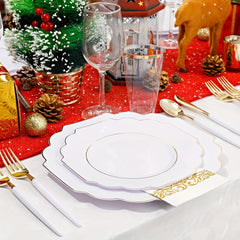 140PCS Plastic Plates - Gold Plastic Silverware, Gold Disposable Plates Include 40Plates, 20Cups, 20Forks, 20 Knives, 20Spoons, 20Napkins for Weddings & Parties - SHOWLU FASHION STORE