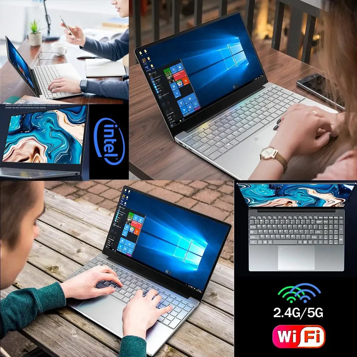 15.6 - inch IPS Screen 16GB RAM 256GB SSD Intel Celeron 11th N5095 Business Netbook Windows 10 11 Pro Gaming Notebook Portable - SHOWLU FASHION STORE