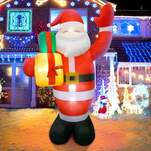 1.5M/5FT Christmas Inflatable Santa Claus Outdoor Decoration for Yard, Weatherproof Vacation Holiday Party Decor for Garden Lawn - SHOWLU FASHION STORE