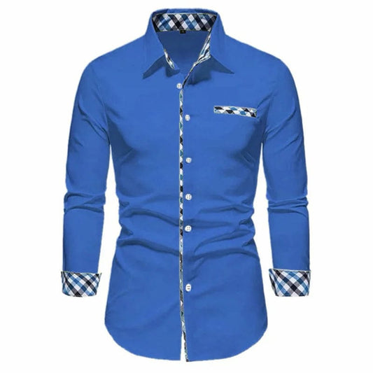 16 - color men's shirt long - sleeved shirt single - breed fake pocket daily casual men's top outdoor shopping loose large size XS - 6XL - SHOWLU FASHION STORE