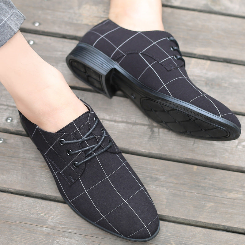 Plus Size Mens Low Top Plaid Derby Shoes - Breathable, Comfy, Non Slip, Lace Up, Rubber Sole, PU Insole, Fabric Upper - Perfect for Summer Formal Events SHOWLU FASHION STORE