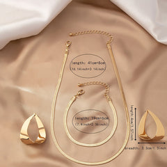1 Set Creative Snake Chain Design Jewelry Set with Dangle Earrings + Necklace + Bracelet Iron Jewelry Vintage Elegant Style SHOWLU FASHION STORE