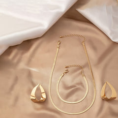 1 Set Creative Snake Chain Design Jewelry Set with Dangle Earrings + Necklace + Bracelet Iron Jewelry Vintage Elegant Style SHOWLU FASHION STORE