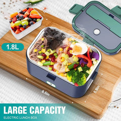 1.8L Electric Lunch Box 60W Food Heated Portable Food Warmer Heater for Car/Truck/Home Heating Box with Insulated Box - SHOWLU FASHION STORE