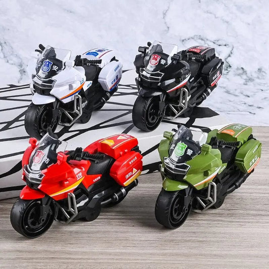 1Pc Children Inertia Motorcycle Swat Fire Boys Random Style Toy Car Inertial City Service Motorcycle - SHOWLU FASHION STORE