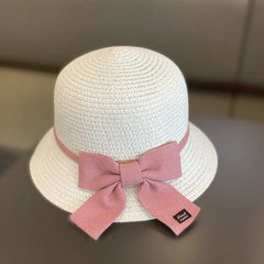 Showlu Fashion Store 0 2-8 Years Kids Sun Hat Girls Summer New Straw Bag Cap Set Baby Travel Sun Protection Beach Hats Sun Fisherman Hat for Child