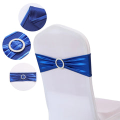 20 Pieces Spandex Chair Sashes with Buckle ,Metallic Gold Stretch Chair Cover for Wedding Hotel Banquet Events Chair Decorations - SHOWLU FASHION STORE