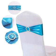 20 Pieces Spandex Chair Sashes with Buckle ,Metallic Gold Stretch Chair Cover for Wedding Hotel Banquet Events Chair Decorations - SHOWLU FASHION STORE