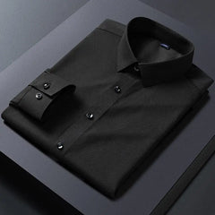 2023 New Stretch Anti - Wrinkle Mens Shirts Long Sleeve Dress Shirts For Slim Fit Camisa Social Business Blouse White Shirt - SHOWLU FASHION STORE