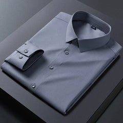 2023 New Stretch Anti - Wrinkle Mens Shirts Long Sleeve Dress Shirts For Slim Fit Camisa Social Business Blouse White Shirt - SHOWLU FASHION STORE