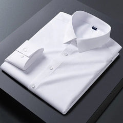 2023 New Stretch Anti - Wrinkle Mens Shirts Long Sleeve Dress Shirts For Slim Fit Camisa Social Business Blouse White Shirt - SHOWLU FASHION STORE