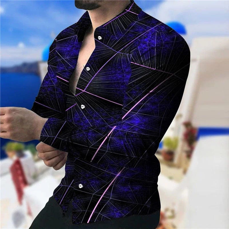 2023 Hot selling New Fashion Men's Shirt Novelty Lapel Long Sleeves Casual Street Party Spring Autumn Quality Material Plus Size - SHOWLU FASHION STORE
