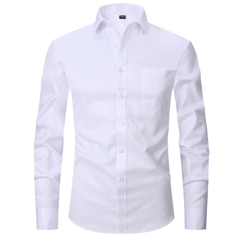 2023 Men French Cuff Dress Shirt Cufflinks New White Long Sleeve Casual Buttons Male Brand Shirts Regular Fit Clothes - SHOWLU FASHION STORE