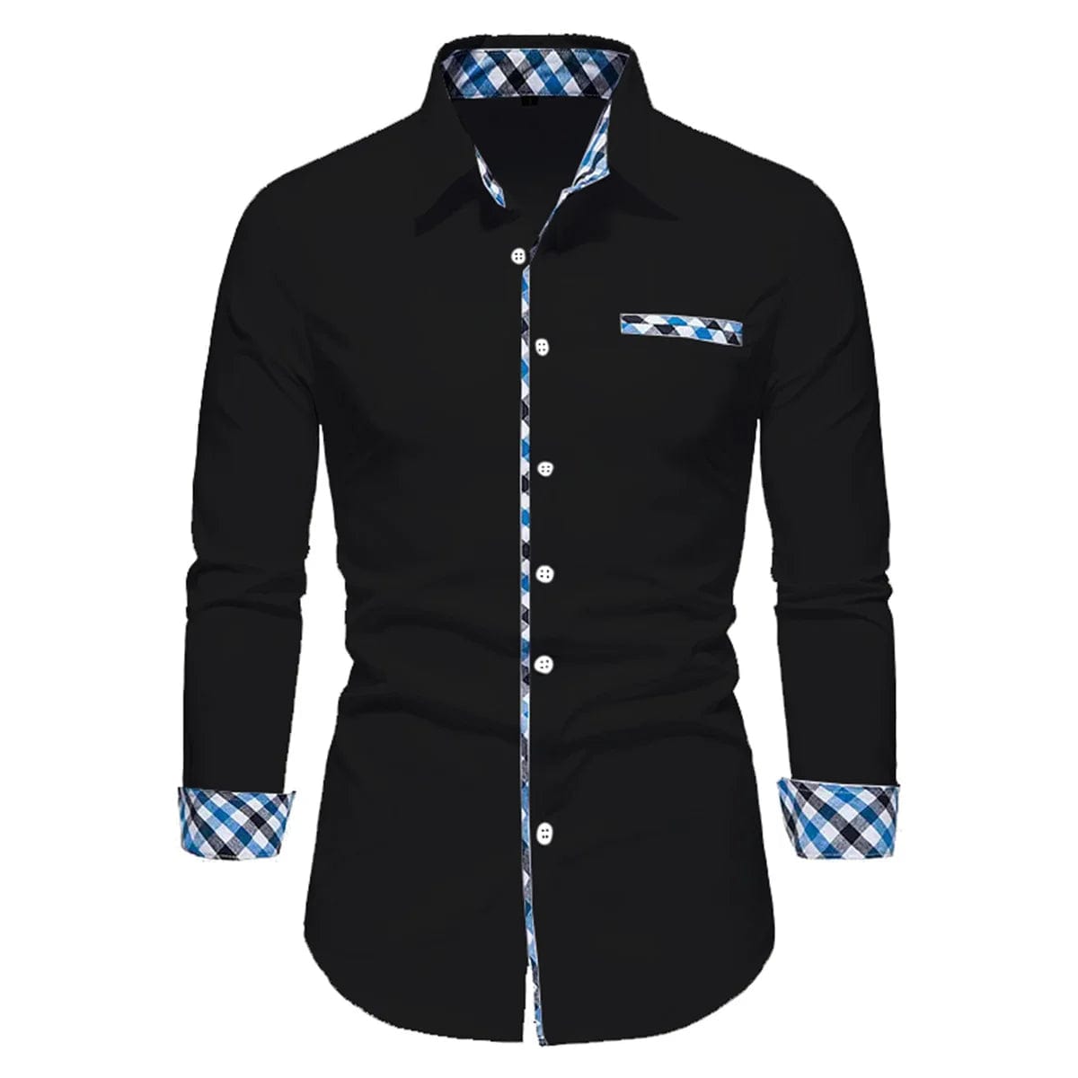 2023 Men's Hot Selling Business Office Long Sleeve Solid Color Spliced Shirt Outdoor Street Leisure High Quality Fabric Polo Top - SHOWLU FASHION STORE