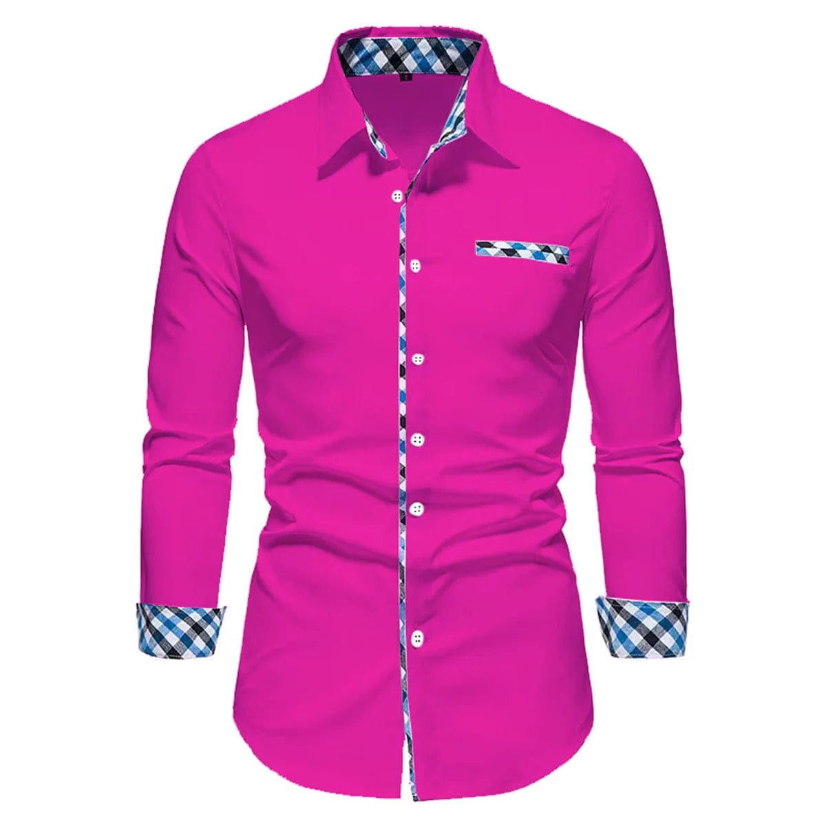 2023 Men's Hot Selling Business Office Long Sleeve Solid Color Spliced Shirt Outdoor Street Leisure High Quality Fabric Polo Top - SHOWLU FASHION STORE
