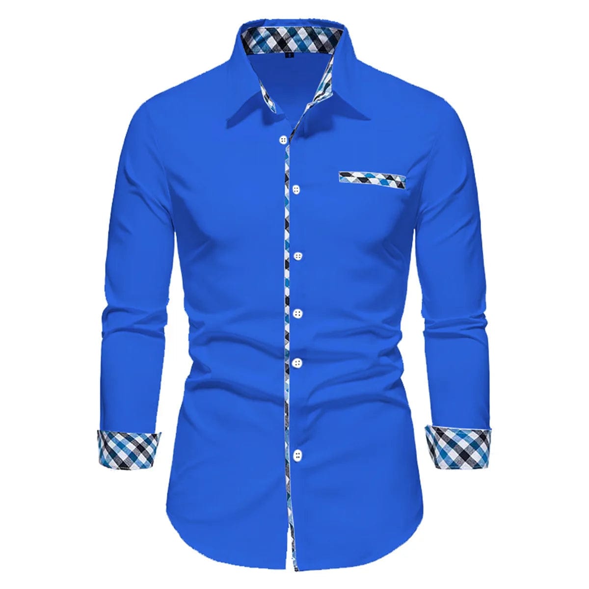 2023 Men's Hot Selling Business Office Long Sleeve Solid Color Spliced Shirt Outdoor Street Leisure High Quality Fabric Polo Top - SHOWLU FASHION STORE