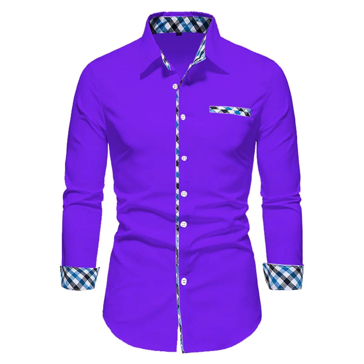 2023 Men's Hot Selling Business Office Long Sleeve Solid Color Spliced Shirt Outdoor Street Leisure High Quality Fabric Polo Top - SHOWLU FASHION STORE