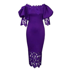 2023 Summer African Dresses for Women Club Outfits Dashiki Ankara Evening Party Robe Femme Lace Bodycon Dress Africa Clothing - SHOWLU FASHION STORE