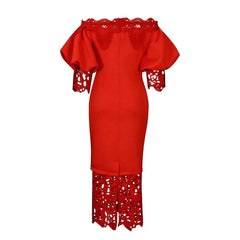 2023 Summer African Dresses for Women Club Outfits Dashiki Ankara Evening Party Robe Femme Lace Bodycon Dress Africa Clothing - SHOWLU FASHION STORE