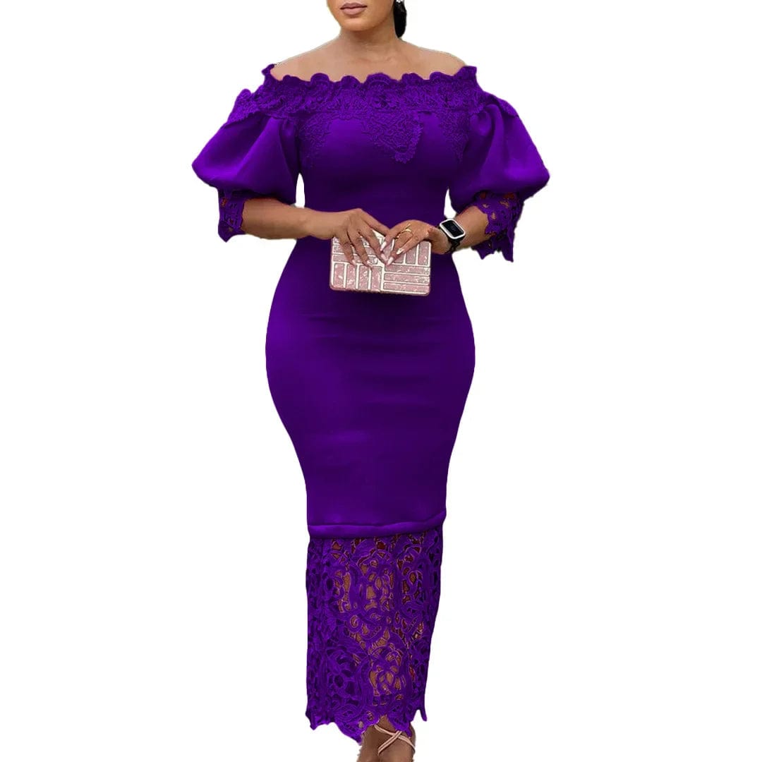 2023 Summer African Dresses for Women Club Outfits Dashiki Ankara Evening Party Robe Femme Lace Bodycon Dress Africa Clothing - SHOWLU FASHION STORE