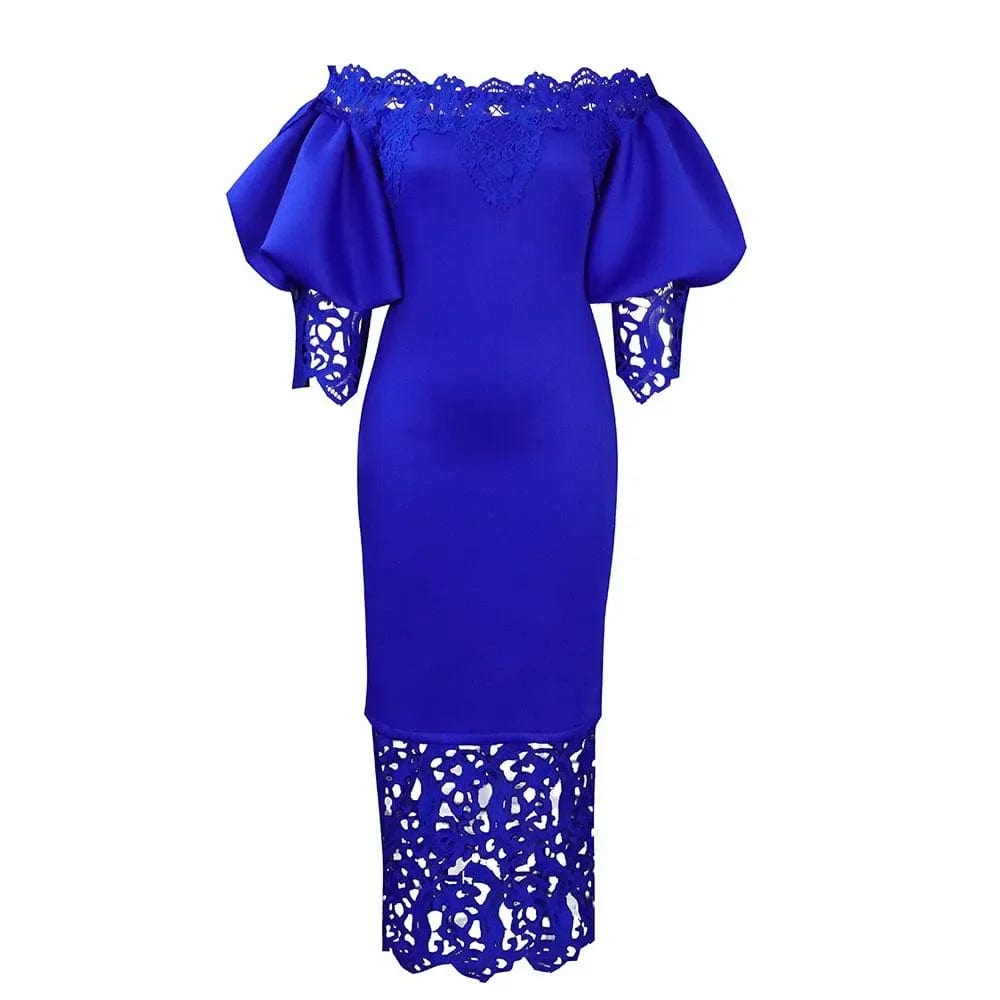 2023 Summer African Dresses for Women Club Outfits Dashiki Ankara Evening Party Robe Femme Lace Bodycon Dress Africa Clothing - SHOWLU FASHION STORE
