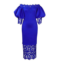 2023 Summer African Dresses for Women Club Outfits Dashiki Ankara Evening Party Robe Femme Lace Bodycon Dress Africa Clothing - SHOWLU FASHION STORE