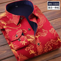 2023 winter new arrival Men's fashion Shirts long Sleeve Casual print Shirt,autumn mens thicken shirt Men size M - 5XL CY099 - SHOWLU FASHION STORE