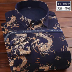 2023 winter new arrival Men's fashion Shirts long Sleeve Casual print Shirt,autumn mens thicken shirt Men size M - 5XL CY099 - SHOWLU FASHION STORE