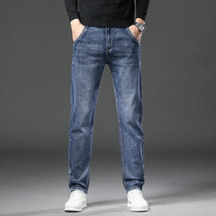 2024 Fashion New Men's Spring Straight Jeans Baggy Soft Stretch Casual Business Brand Male Clothes Denim Trousers - SHOWLU FASHION STORE
