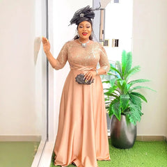2025 Plus Size African Party Dresses for Women Dashiki Ankara Sequin Wedding Evening Sexy Bodycon Christmas Dress Africa Clothes - SHOWLU FASHION STORE
