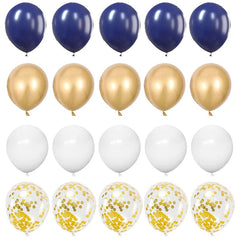20pcs 12inch Navy Blue Gold Confetti Metallic Balloons Happy Birthday Party Decorations Adult Kids Baby Shower Wedding Supplies - SHOWLU FASHION STORE