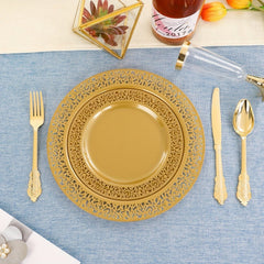 210 PCS Solid Gold Disposable Plates with Gold Plastic Silverware and Cups for Party, Gold Plastic Plates Include: 30 Dinner Plates 30 Dessert Plates 30 Rolled Napkins with Cutlery 30 Cups - SHOWLU FASHION STORE