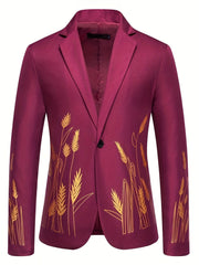 New Palace-Style Suit with Wheat Ear Print Design SHOWLU FASHION STORE