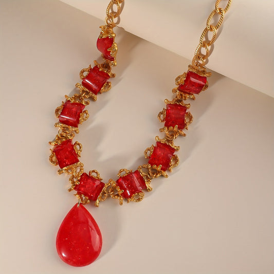 Vintage Elegant Luxury Jewelry Set for Wedding, including Necklace, Earrings, and Rings, with Gemstones, for Women, for Festivals, Birthdays, Dates, Balls, Banquets, Weddings, Parties, Vacations, and Shopping SHOWLU FASHION STORE