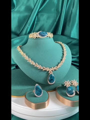 A Set of 4 Vibrant And Trendy Beaded Jewelry Pieces with Unique Designs, Featuring Golden Plating, Perfect for Bridal Parties And Women'S Accessories. SHOWLU FASHION STORE