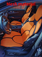 2pc Car Front Seat Cover Individual Sports Cushion Universal Seat Protector Luxury Set Leather Car Seat Cover Orange Blue Red - SHOWLU FASHION STORE