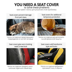 2pcs Universal Car Seat Cover Polyester Fabric Protect Seat Covers Fashionable Decoration of Car Seats Multiple Colors - SHOWLU FASHION STORE
